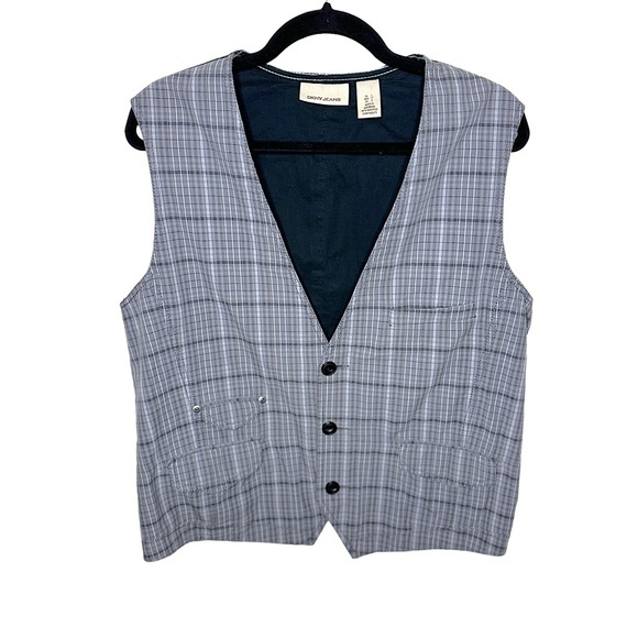 Vintage Y2K DNKY Punk Style Vest with Skulls size large - Picture 2 of 6